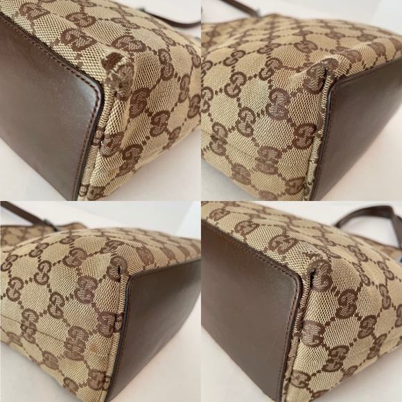 Gucci GG Monogram Brown Canvas Small Tote Shoulder Bag - Picture 13 of 14